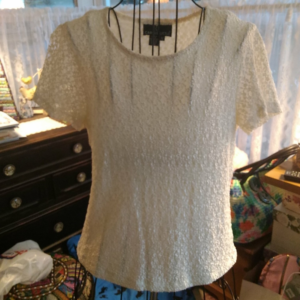 Cream Lace Top
